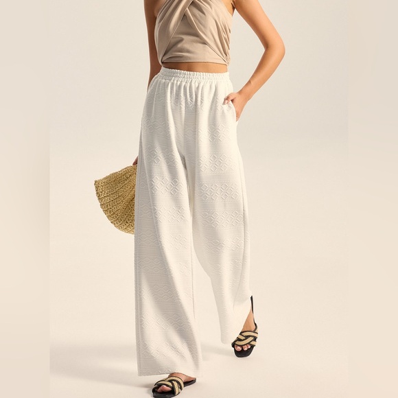 Commense Pants - Commense Textured Wide-Leg Pants with Elastic Waist NWT